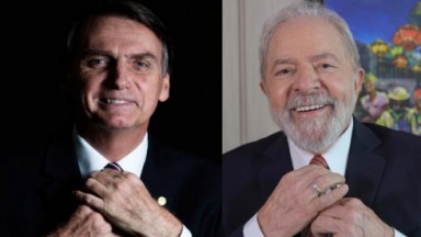 Lula e Jair Bolsonaro em foto montagem 