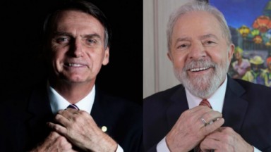 Montagem de fotos com Lula e Bolsonaro 