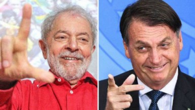 Montagem de Lula e Bolsonaro 
