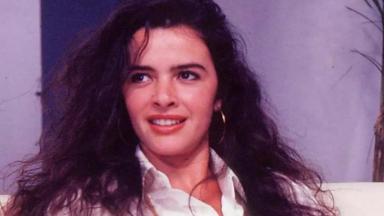 Luma de Oliveira como Ana Maria nas gravações da novela Meu Bem Meu Mal, exibida entre 1990 e 1991 