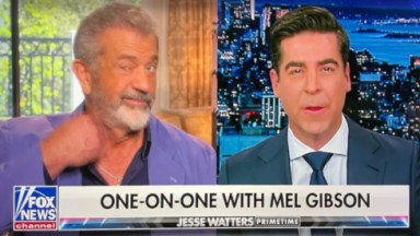 Mel Gibson em programa da Fox News deixando programa 