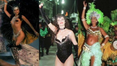 Monique Evans, Luma de Oliveira, Luiza Brunet em ensaios de desfiles na Sapucaí 