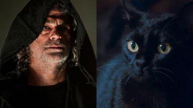 Murilo (Eduardo Moscovis) e o gato León 
