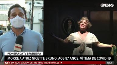 Pedro Neville chora em cobertura da morte de Nicette Bruno na GloboNews 