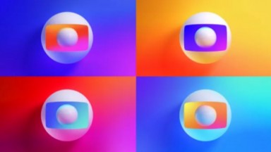 Nova identidade visual da Globo em diversas cores 