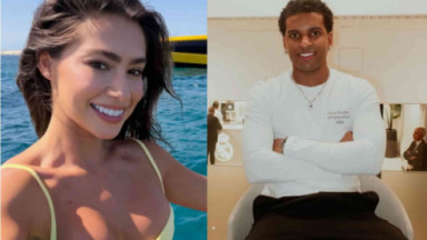 Gabriella Lenzi e Rodrygo em foto montagem 
