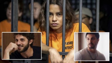 Montagem com Brisa, Ari e Oto. Personagens da novela Travessia da Globo 