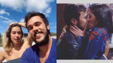 Montagem com fotos de Paloma Duarte e Bruno Ferrari e do beijo de Rafael e Kyra na final de Salve-se Quem Puder 