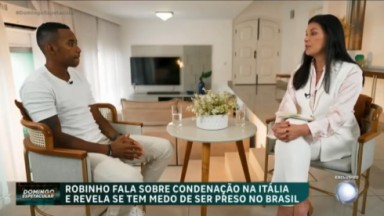 Carolina Ferraz entrevistou o ex-jogador Robinho no Domingo Espetacular 