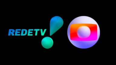 Montagem com a logo da RedeTV! e Globo 