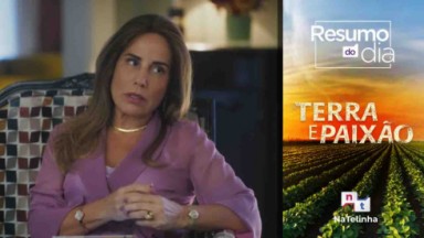 Cena da novela Terra e Paixão exibida na Globo com os personagens Ramiro e Kelvin 
