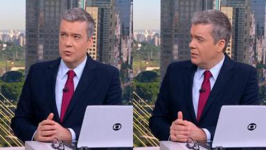 Roberto Kovalick fica constrangido com "gemidão" no estúdio da Globo 