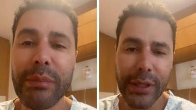 Rodrigo Sant'Anna chora em quarto de hospital 