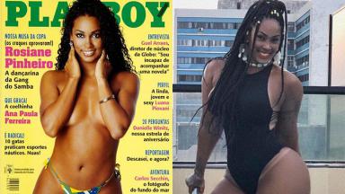 Rosiane Pinheiro na capa da Playboy e atualmente 