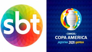 Logo do SBT e Copa América 2021 