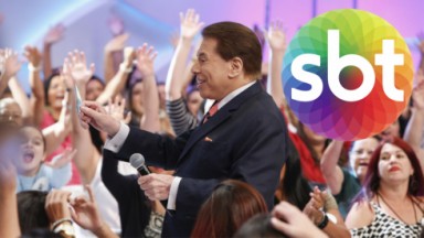 Silvio Santos apresentando programa no SBT 