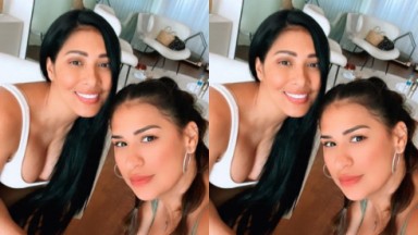 Simone e Simaria em selfie juntas 