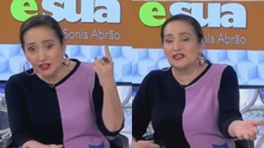 Sonia Abrão no cenário do A Tarde É Sua 