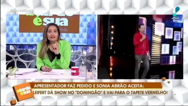 Sônia Abrão colocou Tiago Leifert no tapete vermelho 