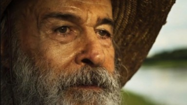 Osmar Prado como Velho do Rio na novela Pantanal 