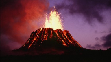 Foto de um vulcão 