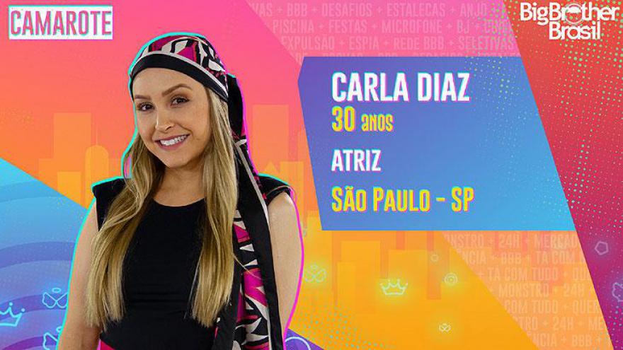 A atriz Carla Diaz nasceu na cidade de São Paulo e tem 30 anos
