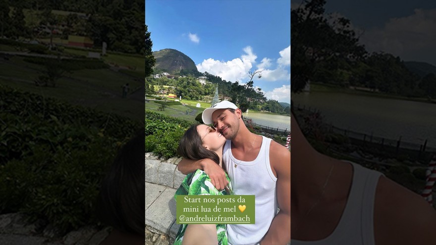 Larissa Manoela e André Luiz Frambach se casaram no domingo (17) e agora passam lua de mel em Petrópolis (RJ)