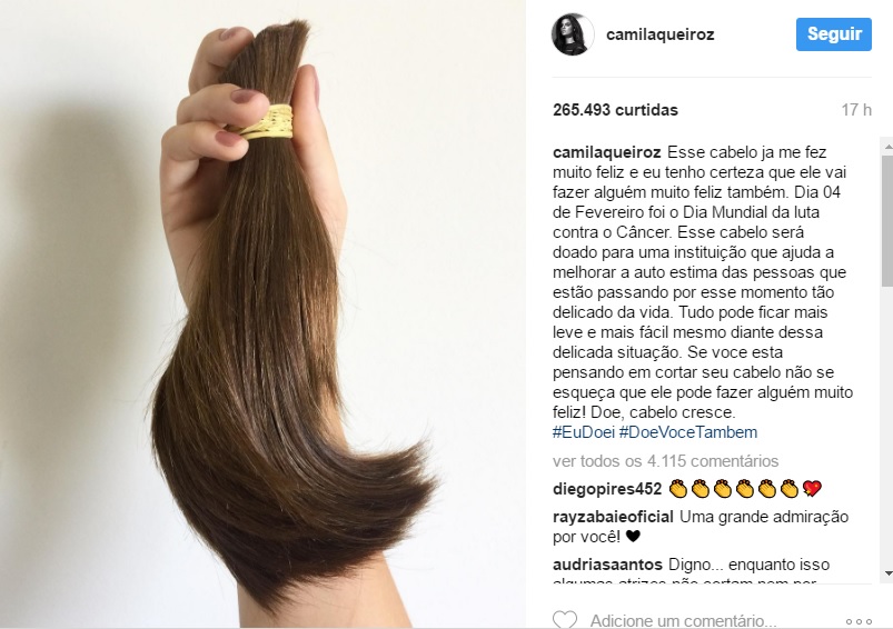 Camila Queiroz repagina visual para novela e doa cabelos para instituição