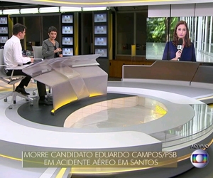 Na cobertura da morte de Eduardo Campos, TVs mantêm seus estilos