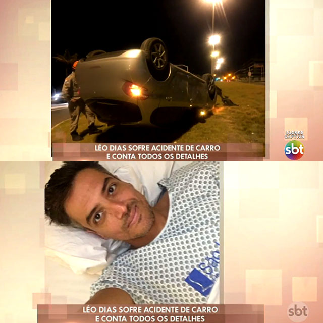 Léo Dias passa bem após capotar o carro no Rio de Janeiro