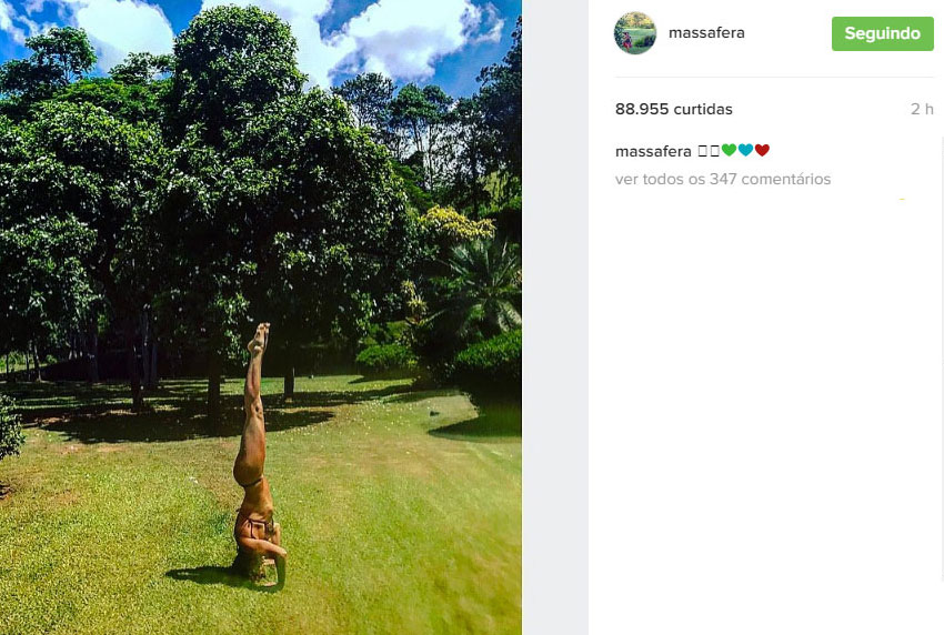 Namorada de Cauã faz mesma pose de Grazi e fãs comentam: \"coincidência\"