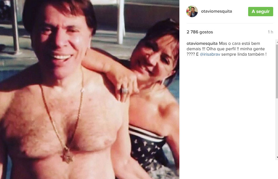 Otávio Mesquita divulga foto de Silvio Santos e Iris Abravanel em piscina