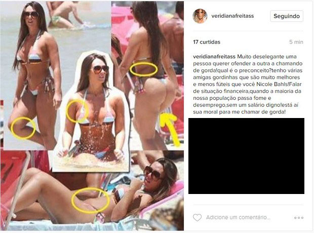Nicole Bahls e Veridiana Freitas trocam farpas nas redes sociais