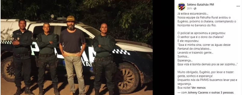 Almir Sater, de Pantanal, é parado em blitz policial: \"O senhor é o dono dessa chalana?\"