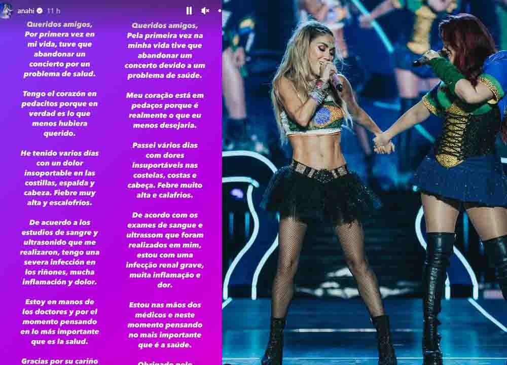 Anahí tem infecção renal grave e deixa show do RBD no Brasil às pressas