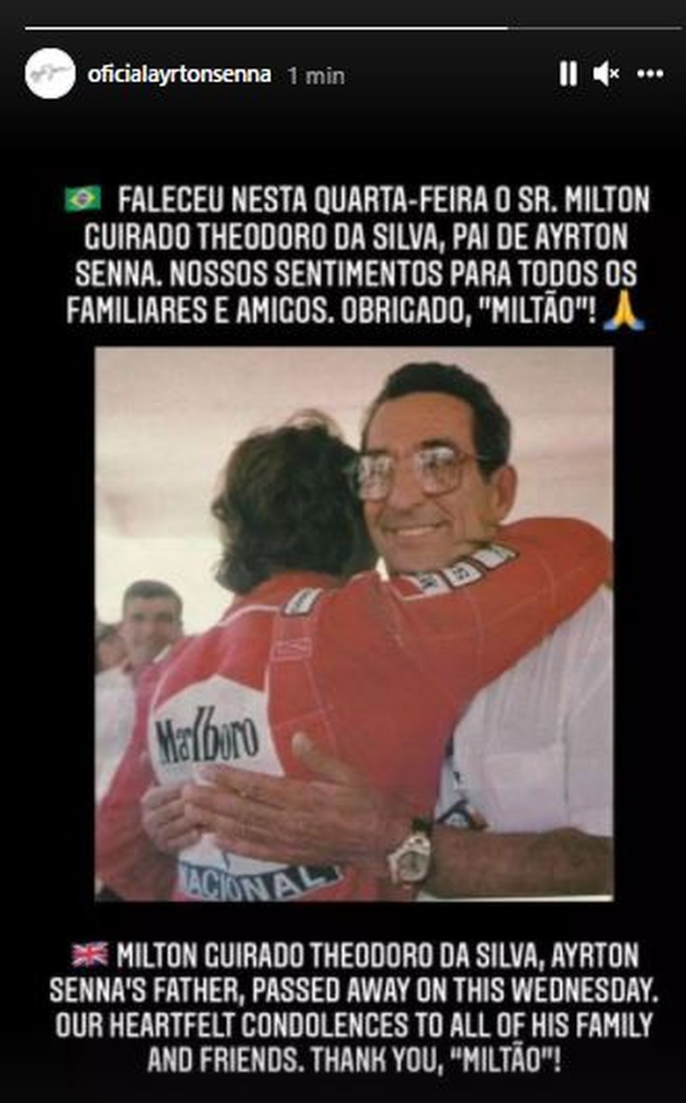 Morre pai de Ayrton Senna aos 94 anos