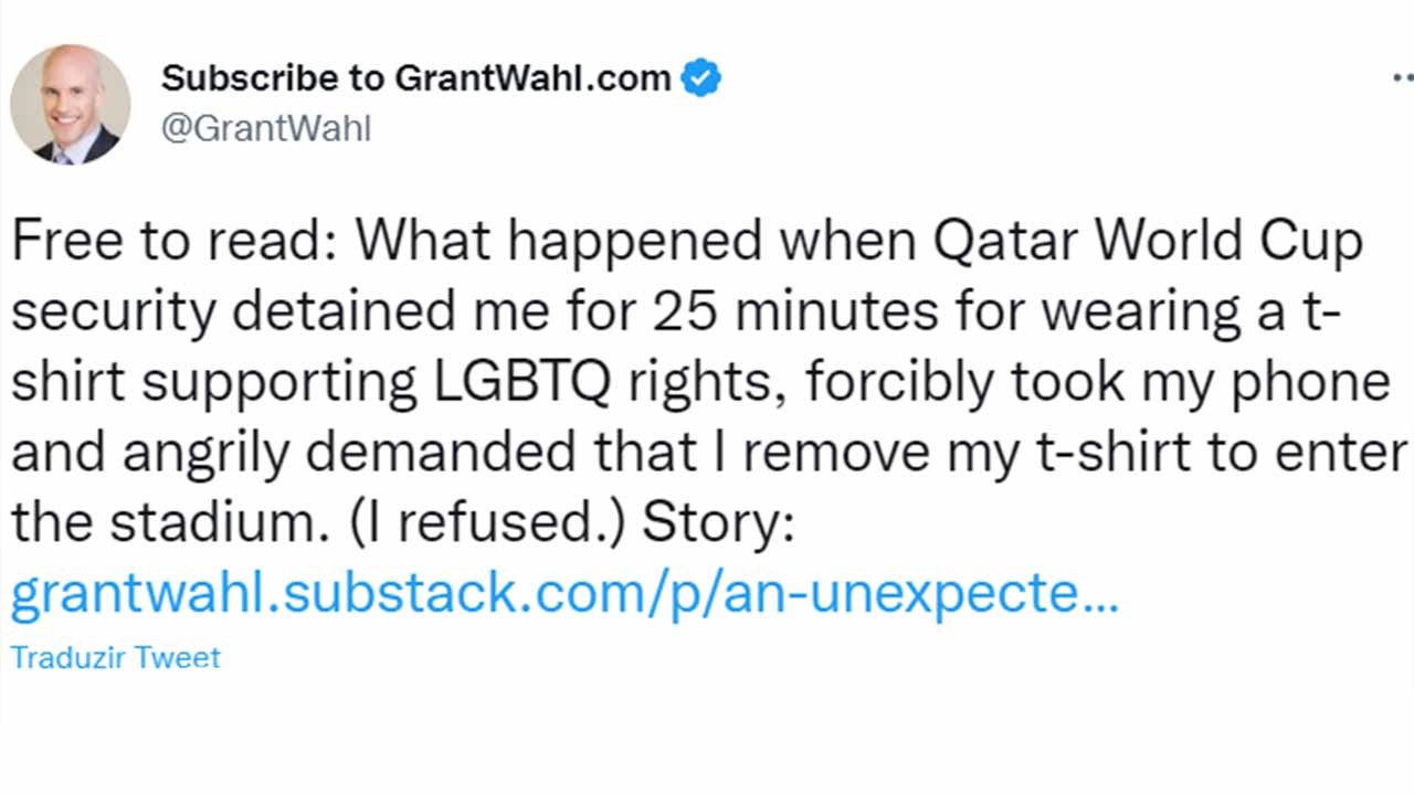 Copa: Jornalista é barrado no Catar por camisa com arco-íris