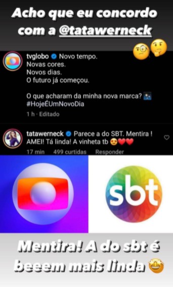Patrícia Abravanel alfineta novo visual da Globo e faz comparação com o SBT