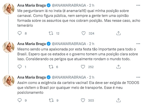 Após ser cobrada, Ana Maria Braga se posiciona sobre o Carnaval 2022