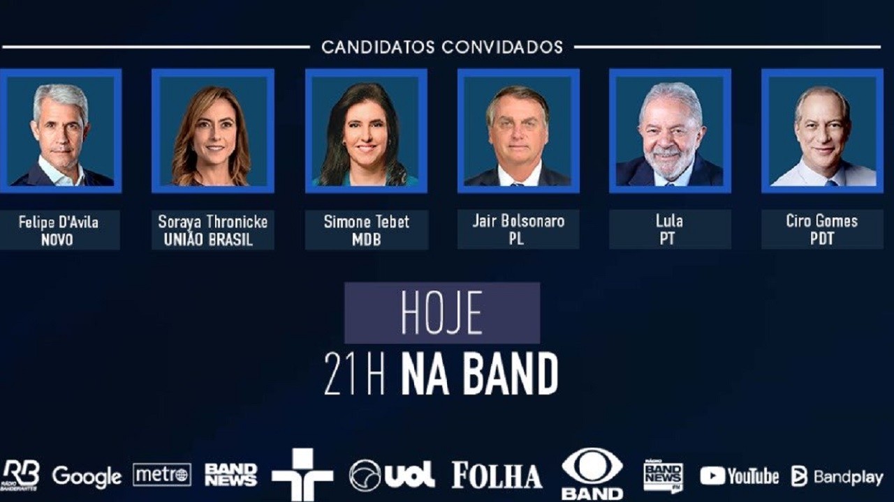 Enquete: Vai assistir? Debate na Band terá Lula e Bolsonaro