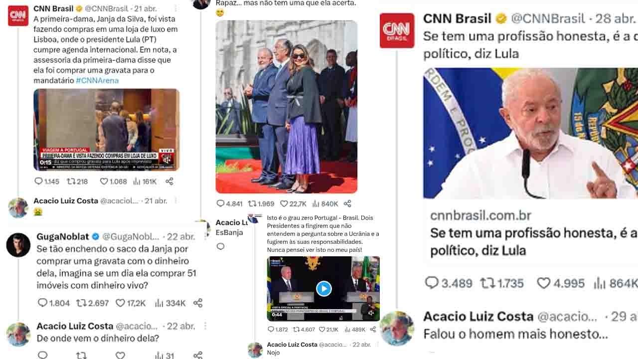 Chefão da CNN Brasil se mostra contra Lula e questiona origem do dinheiro de Janja