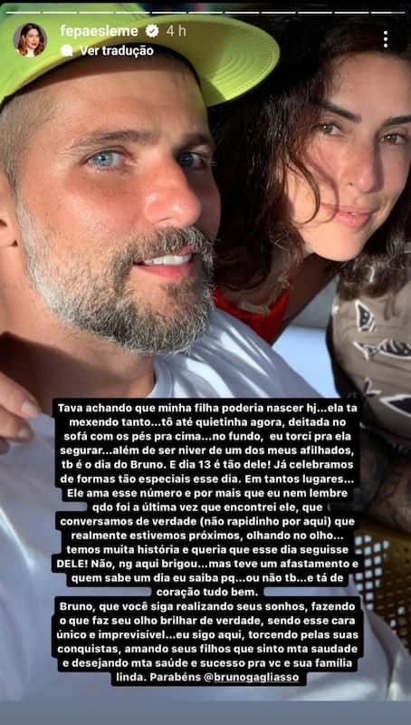 Fernanda Paes Leme expõe relação com Bruno Gagliasso e revela afastamento