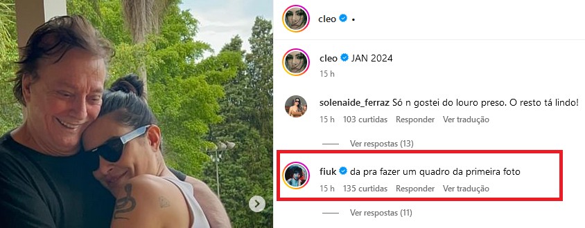 Fiuk ignora o pai Fábio Jr em fotos de Cleo