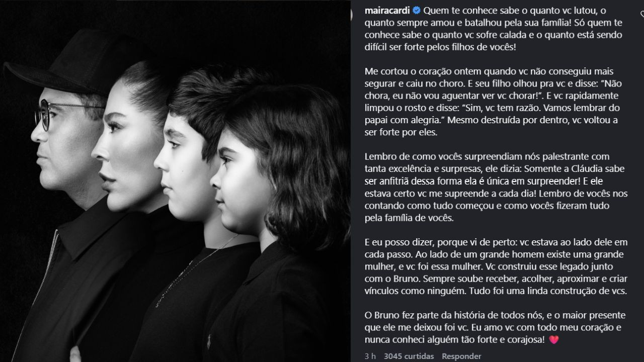 Ex-mulher de Bruno Avelar faz homenagem após morte e divide opiniões na web