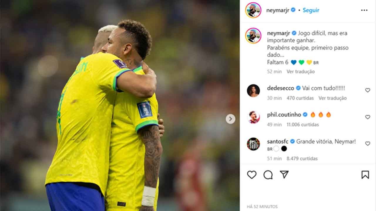 Neymar se pronuncia após se contundir em estreia na Copa