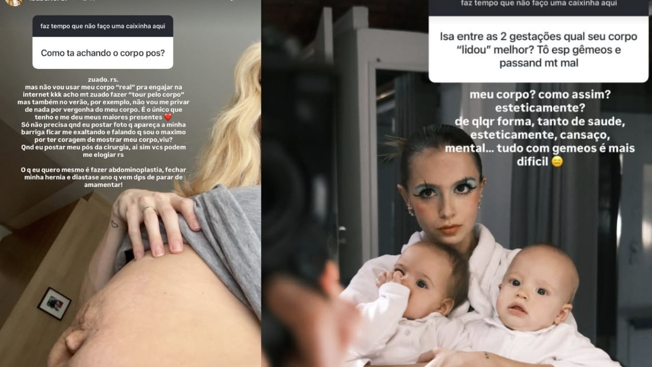 Isa Scherer desabafa sobre corpo no pós-parto de Tom: \"Zuado\"