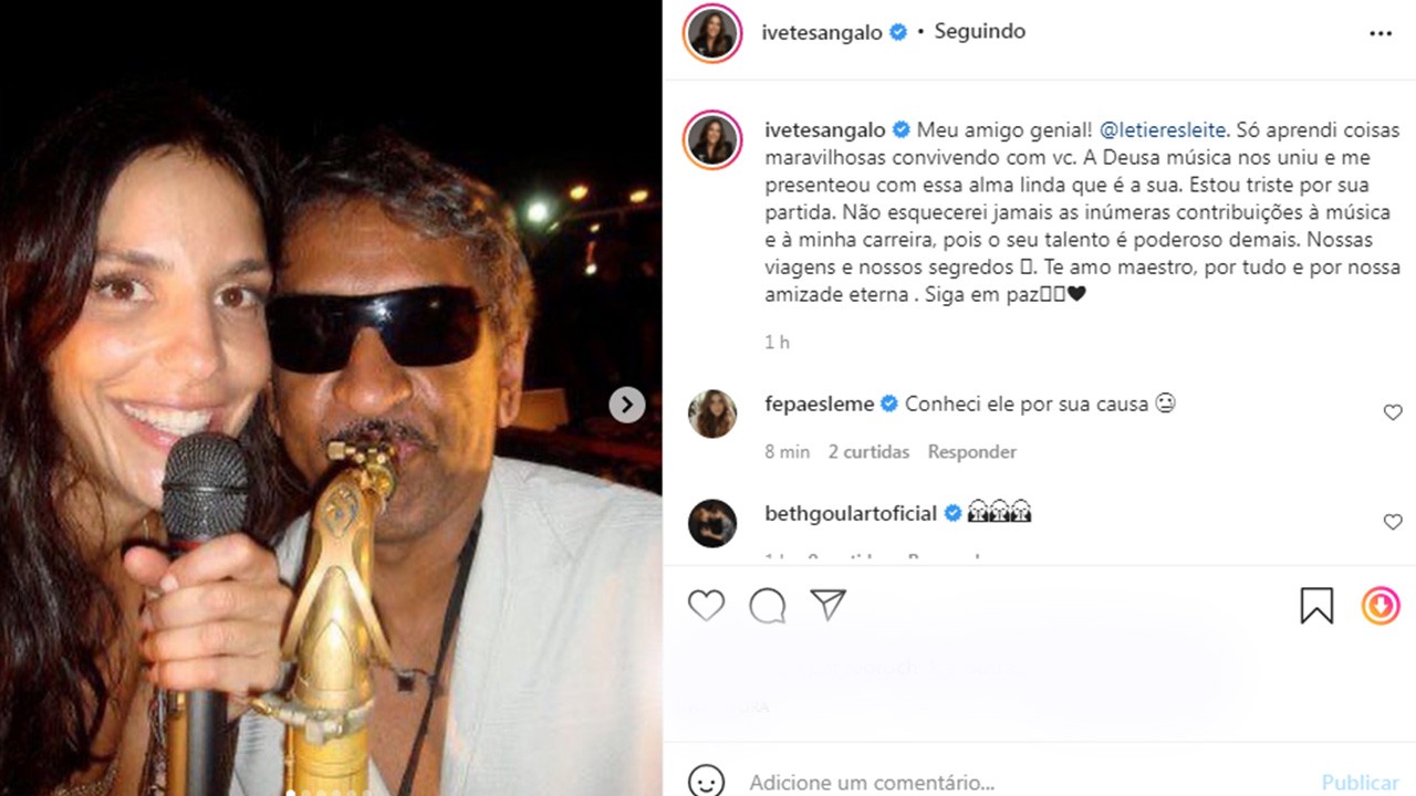 Morre Letieres Leite, músico parceiro de Ivete Sangalo e Maria Bethânia
