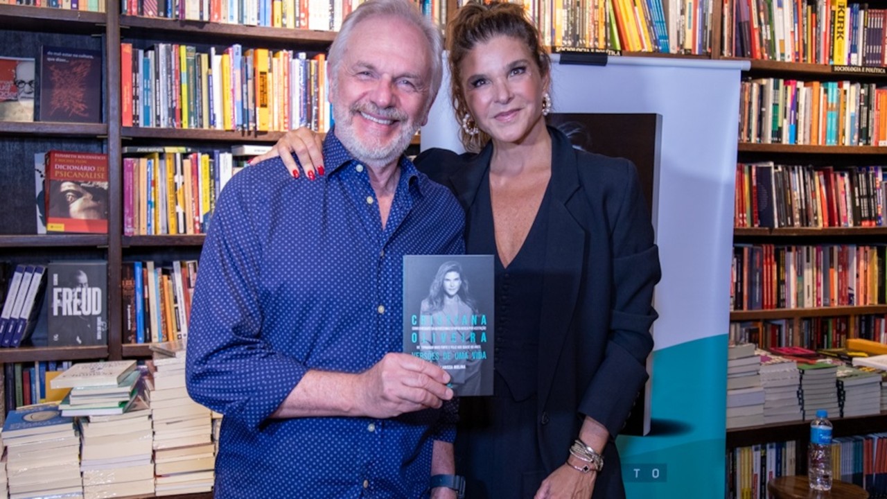 Cristiana Oliveira lança livro e recebe famosos no Rio de Janeiro