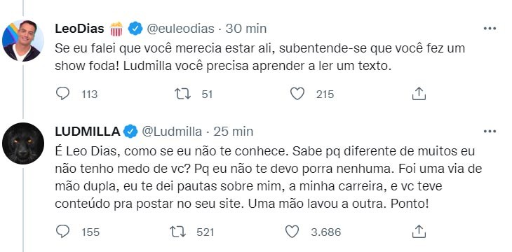 Ludmilla alerta perseguição de Leo Dias e cita Klara Castanho