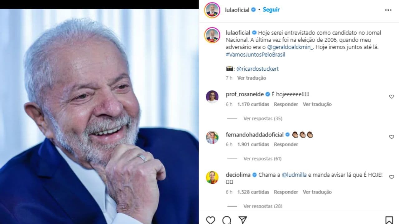Lula no Jornal Nacional: Túlio Gadêlha diz que vai assistir agarradinho com Fátima Bernardes
